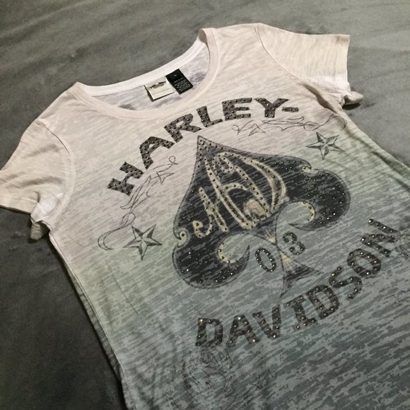 Harley-Davidson Tops - Harley Davidson Blouse U Neckline Size L